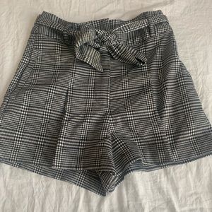 Plaid Paper-bag Shorts